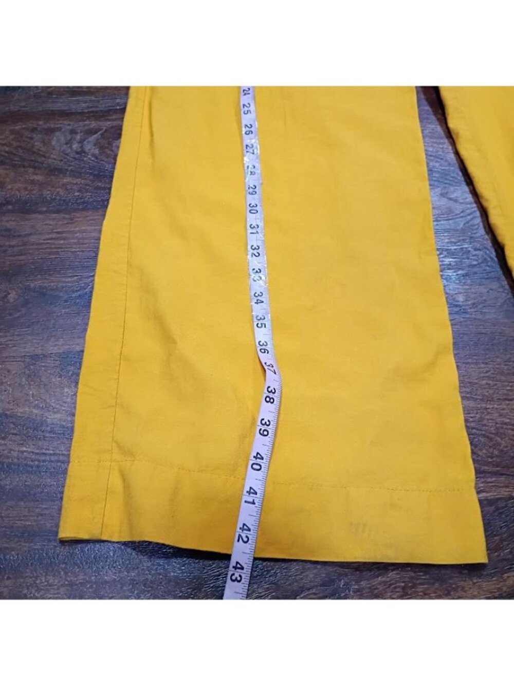 Caos ID Brasil Size L Yellow Wide-Leg High-Paperbag Long Lagenlook Gauzy Artsey - Picture 8 of 14